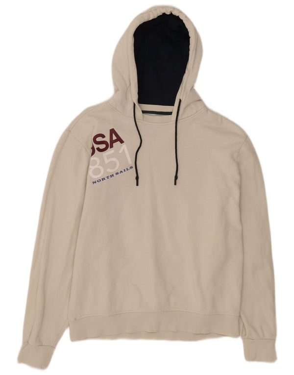 North Sails Damen-Kapuzenpullover mit Grafik, UK 20 2XL, cremefarbene Baumwolle