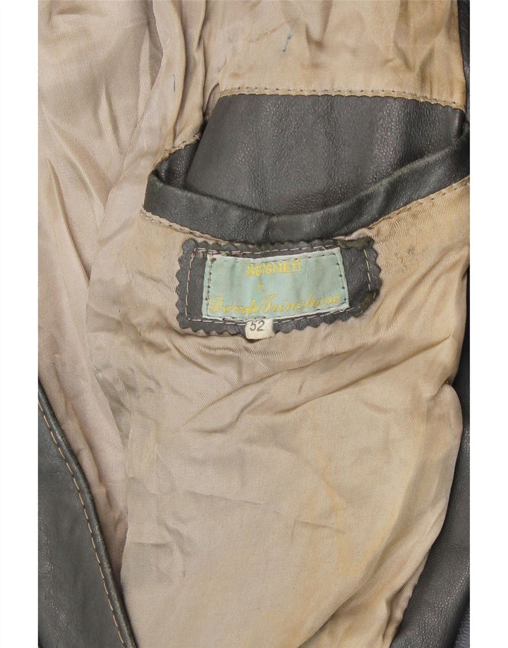 Vintage Herren Lederjacke IT 52 XL Graues Leder
