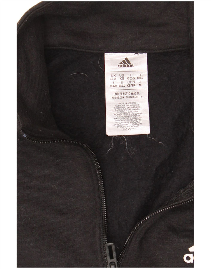 Adidas Damen Crop Graphic Crop Sweatshirt Pullover UK 4/6 XS Schwarz Polyester