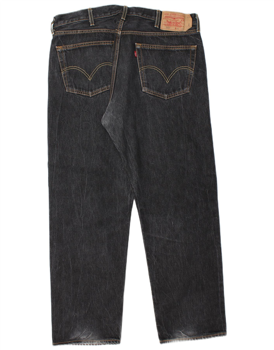 Levi's Herren 501 Straight Jeans W40 L30 schwarze Baumwolle
