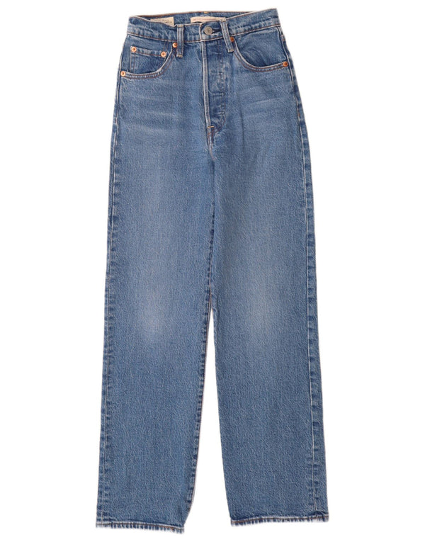 Levi's Damen Ribcage High Waist Straight Jeans W25 L28 Blaue Baumwolle