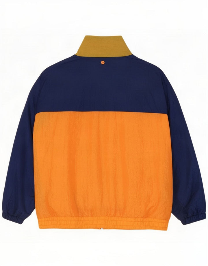 Vintage Herren-Trainingsjacke, Mittelorange, Farbblock-Nylon