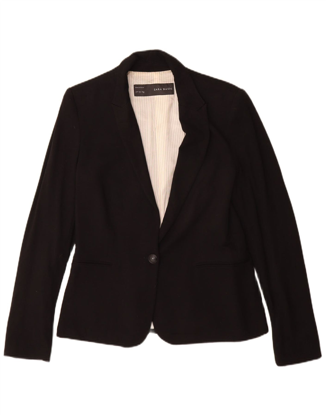 Zara Damen 1-Knopf-Blazerjacke UK 16 Große schwarze Viskose