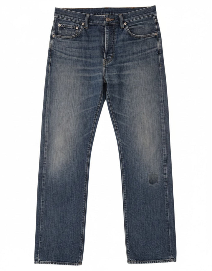 Hugo Boss Herren Straight Jeans W33 L32 Blaue Baumwolle