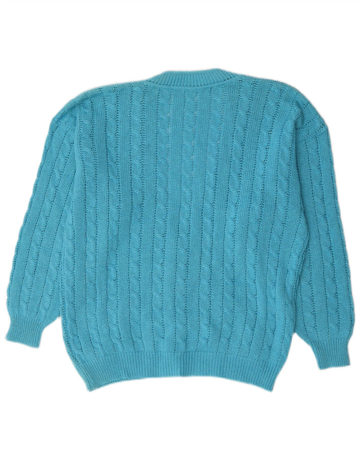 Vintage Herren Cardigan Pullover Groß Blau