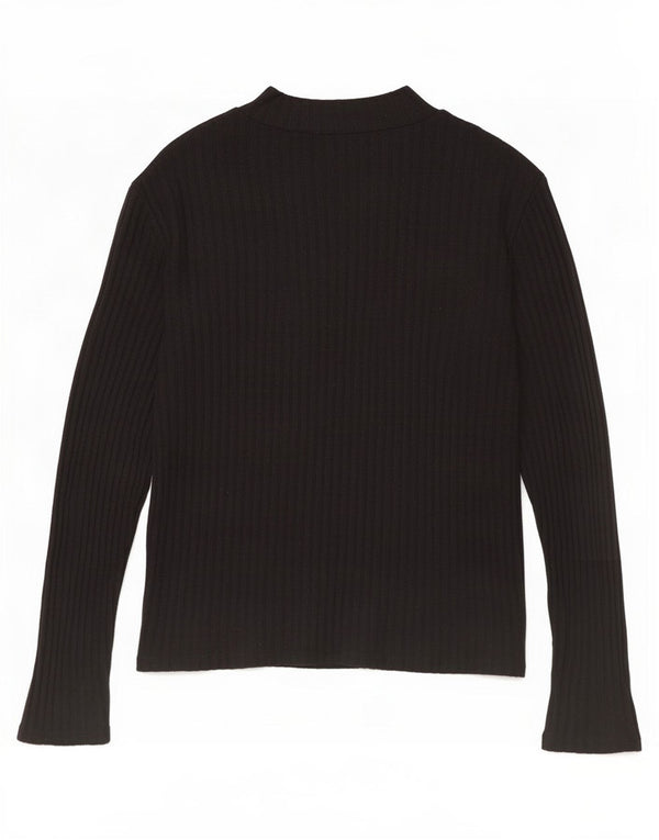 Zara Damen Top Langarm UK 14 Large Schwarz