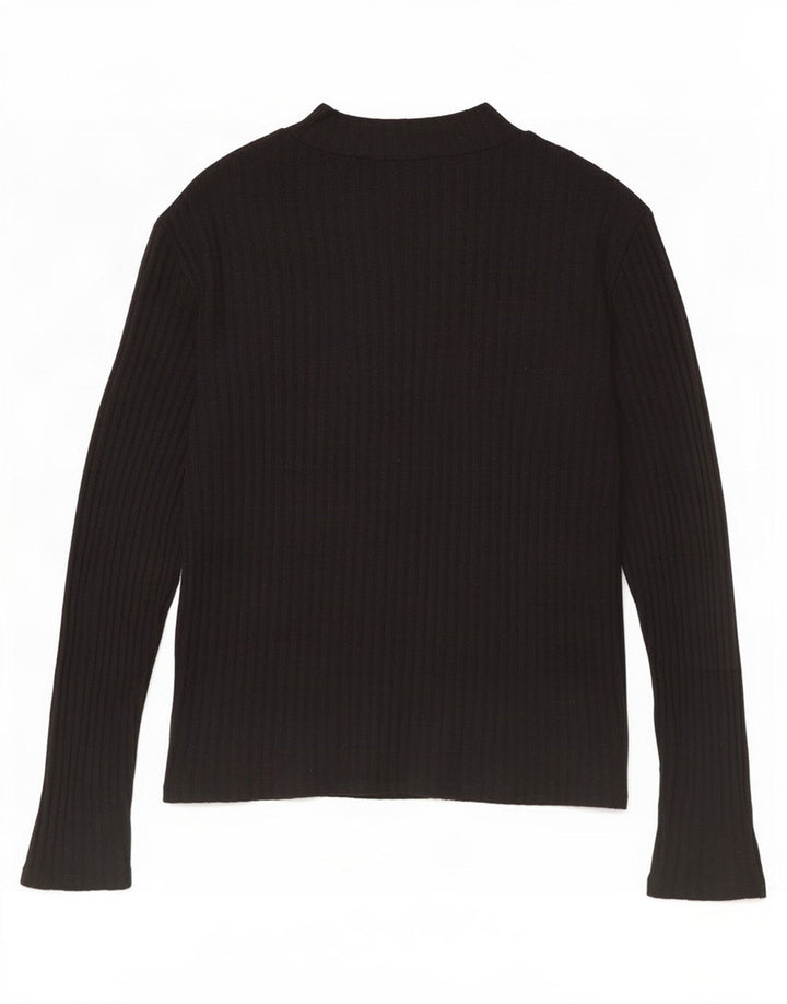 Zara Damen Top Langarm UK 14 Large Schwarz
