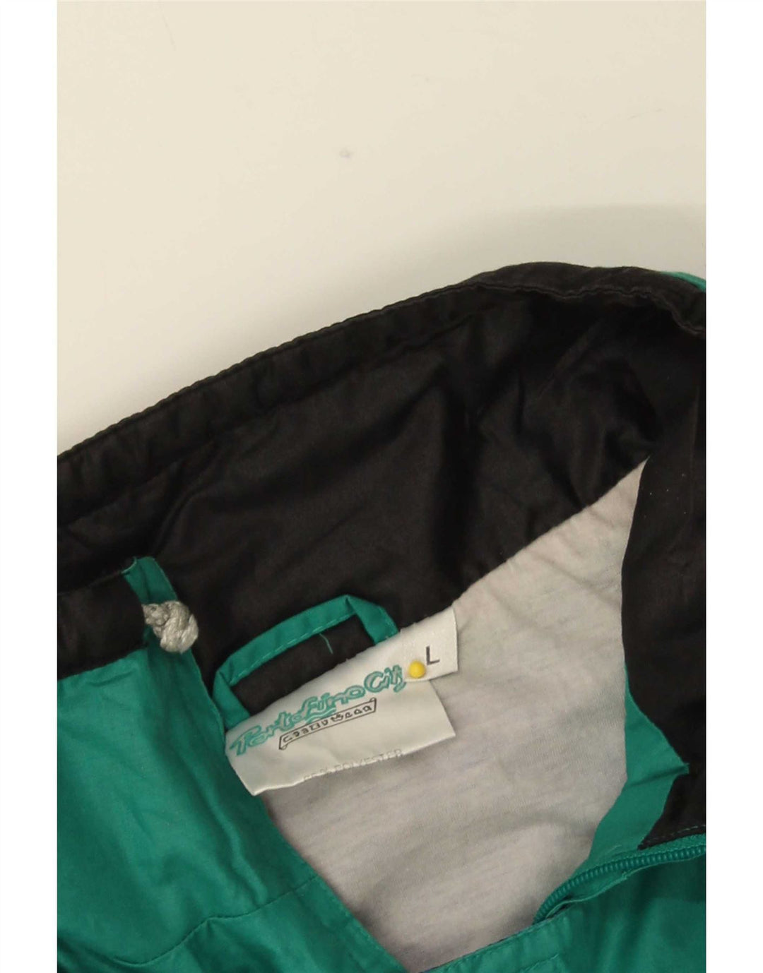 Portofino Herren-Pullover-Trainingsanzugoberteil mit Reißverschluss und Halsausschnitt, groß, grün, Farbblock