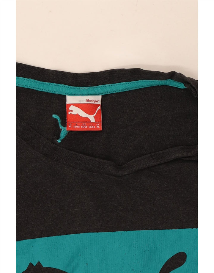 PUMA Mens Graphic T-Shirt Top XL Grey Vintage Puma and Second-Hand Puma from Messina Hembry 