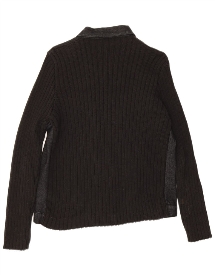 Marks & Spencer Damen-Cardigan-Pullover UK 16 Große schwarze Baumwolle