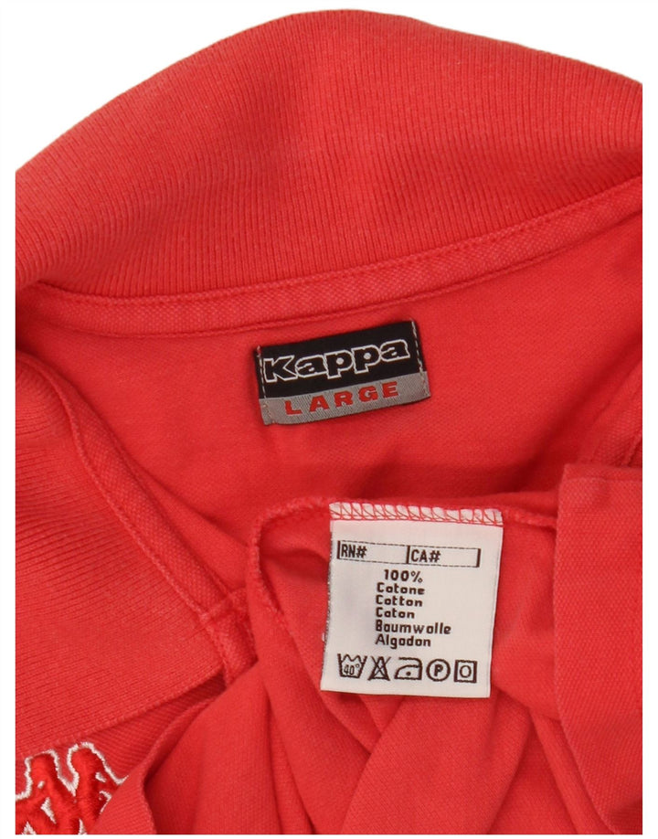 Kappa Damen Poloshirt UK 16 Große rote Baumwolle