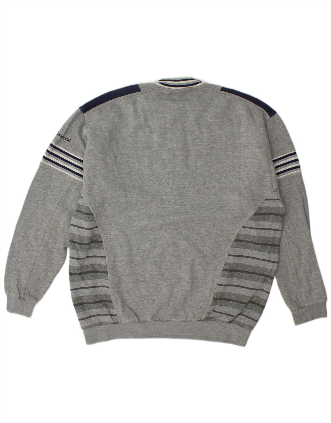 Sergio Tacchini Herren-Sweatshirt mit Reißverschluss am Hals, XL, Grau, Farbblock
