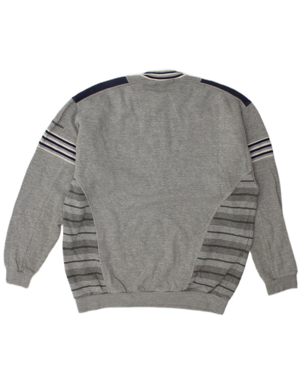 Sergio Tacchini Herren-Sweatshirt mit Reißverschluss am Hals, XL, Grau, Farbblock