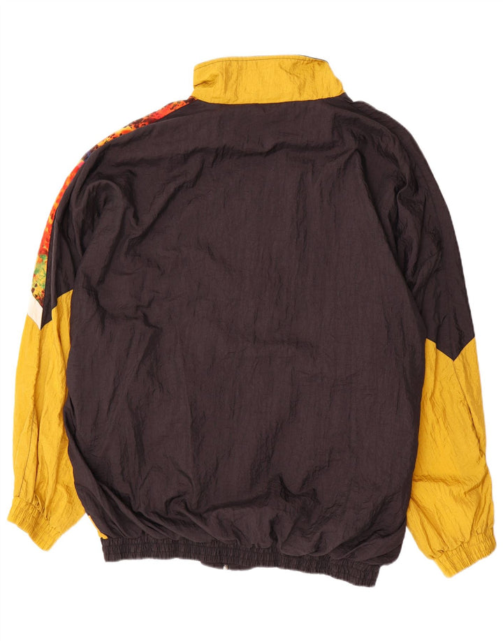Vintage Herren Trainingsanzug Top Jacke 2XL Schwarz Colourblock Nylon