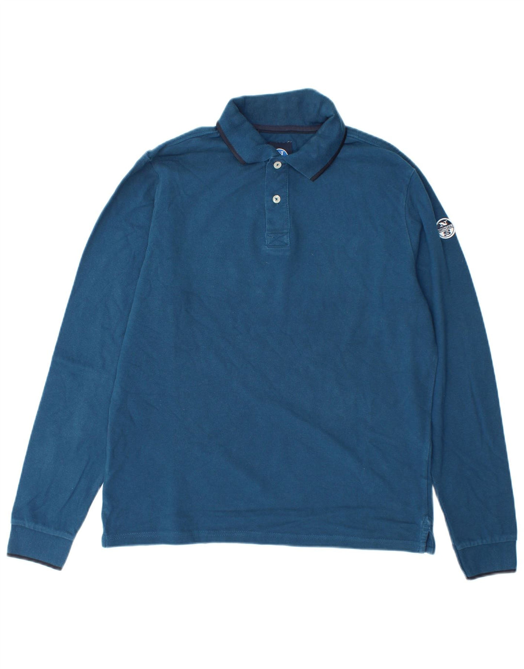 North Sails Herren-Langarm-Poloshirt, Größe S, Marineblau