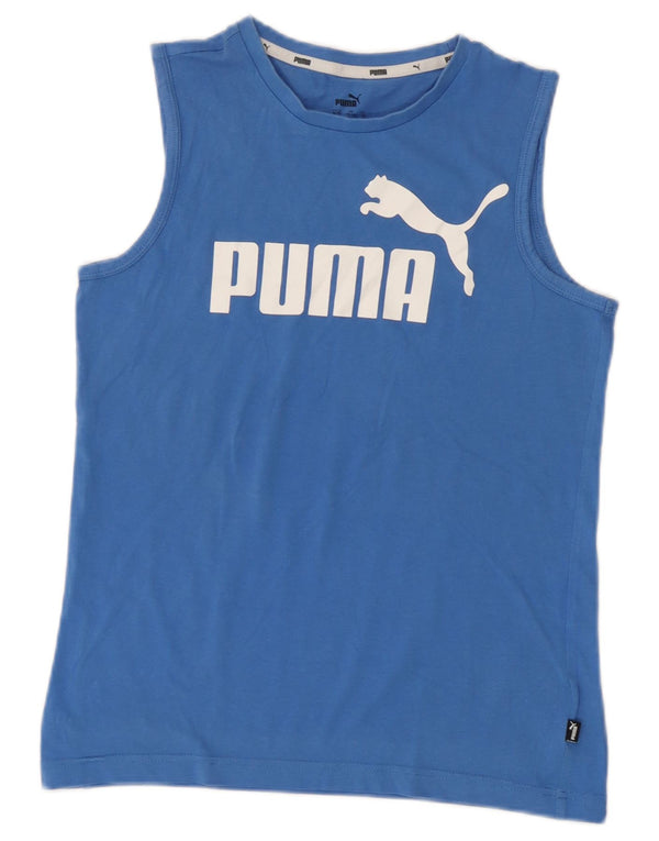 Puma Boys Graphic Vest Top 13-14 Jahre Blaue Baumwolle