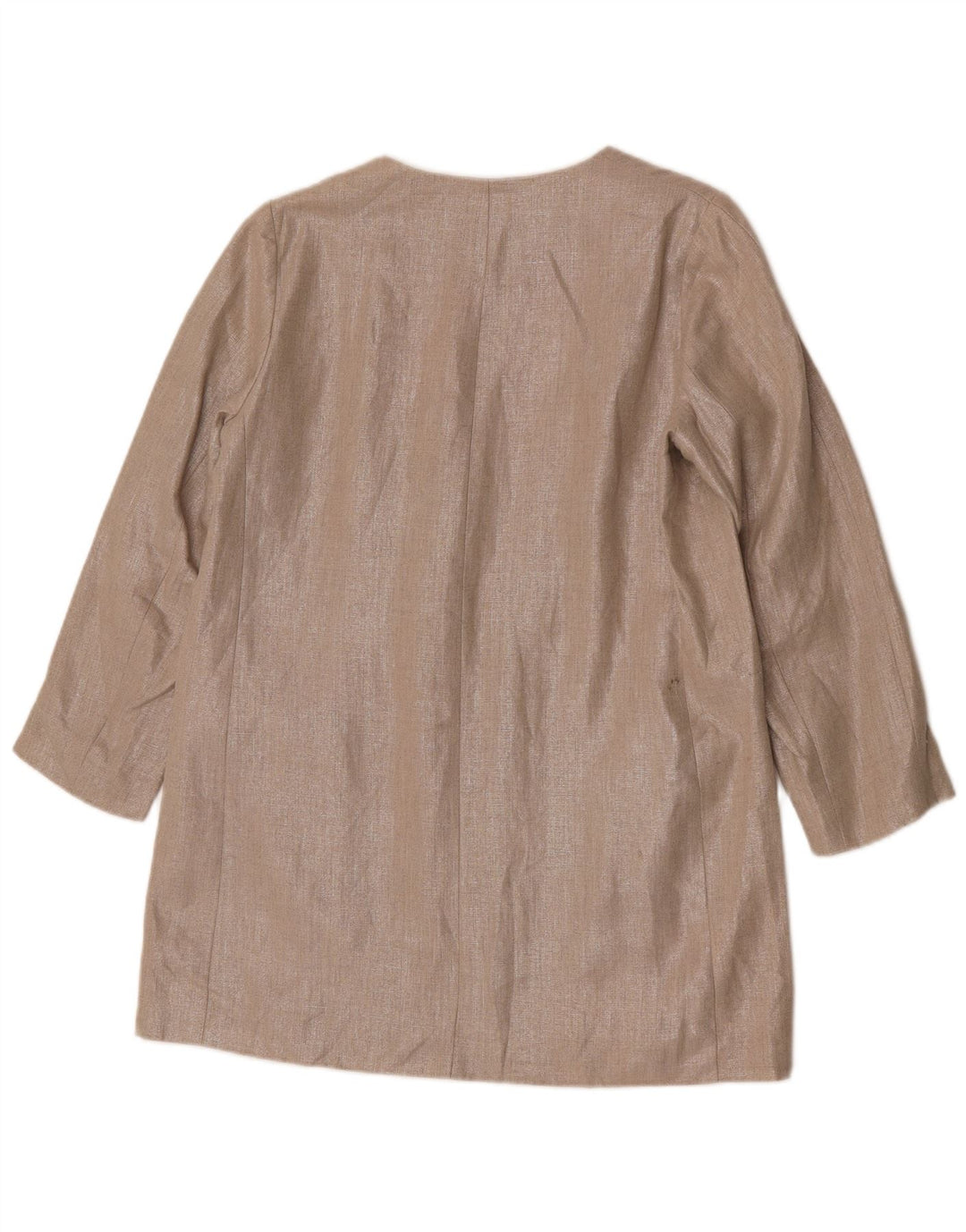 Offene Blazerjacke für Damen von Zara, UK 14, mittelbeigeiges Leinen