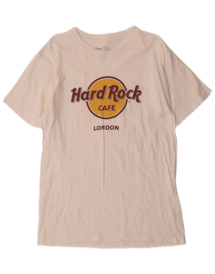 HARD ROCK CAFE Herren-T-Shirt „London Graphic“ aus mittelweißer Baumwolle