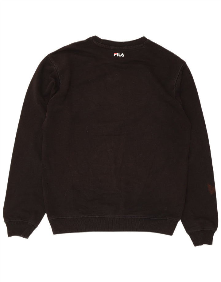 Fila Herren-Sweatshirt mit Grafik, Größe S, schwarze Baumwolle