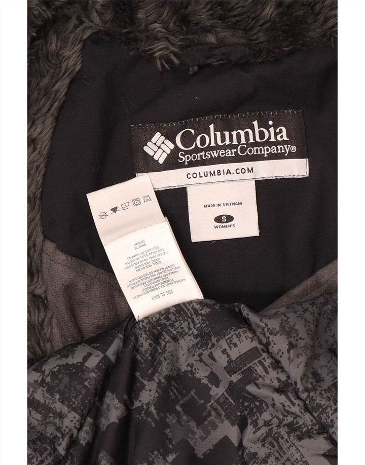 Columbia Damen-Jacke mit Kapuze, gepolstert, UK 10, Größe S, schwarzes Nylon