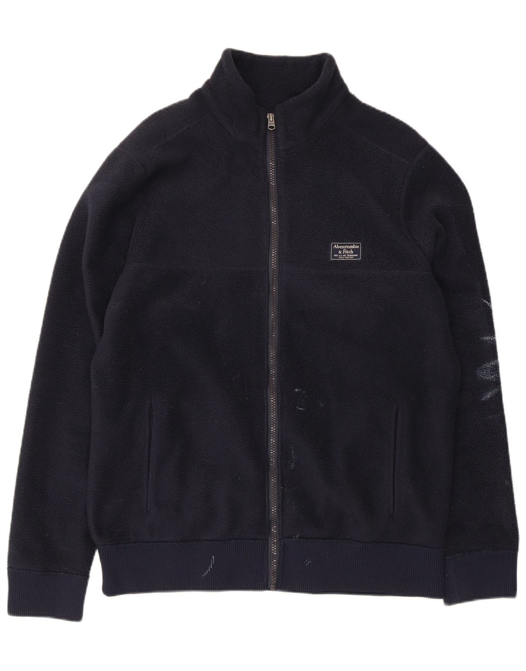 Abercrombie & Fitch Herren Fleecejacke UK 38 Medium Marineblau Polyester