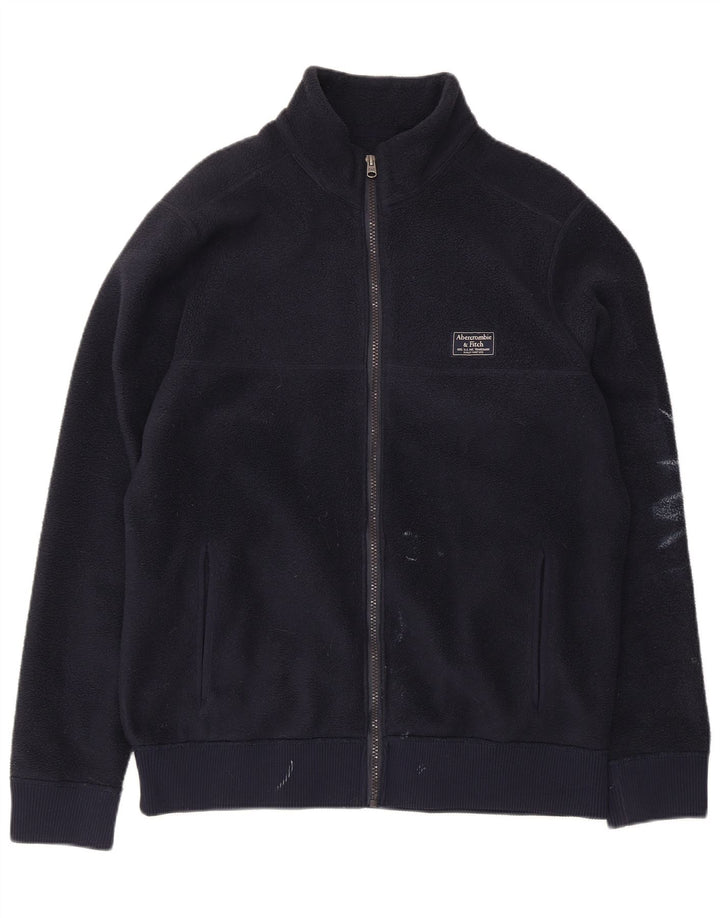 Abercrombie & Fitch Herren Fleecejacke UK 38 Medium Marineblau Polyester