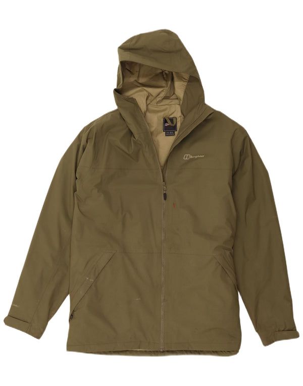 Berghaus Herren-Regenjacke mit Kapuze, UK 42, XL, Khaki, Polyamid