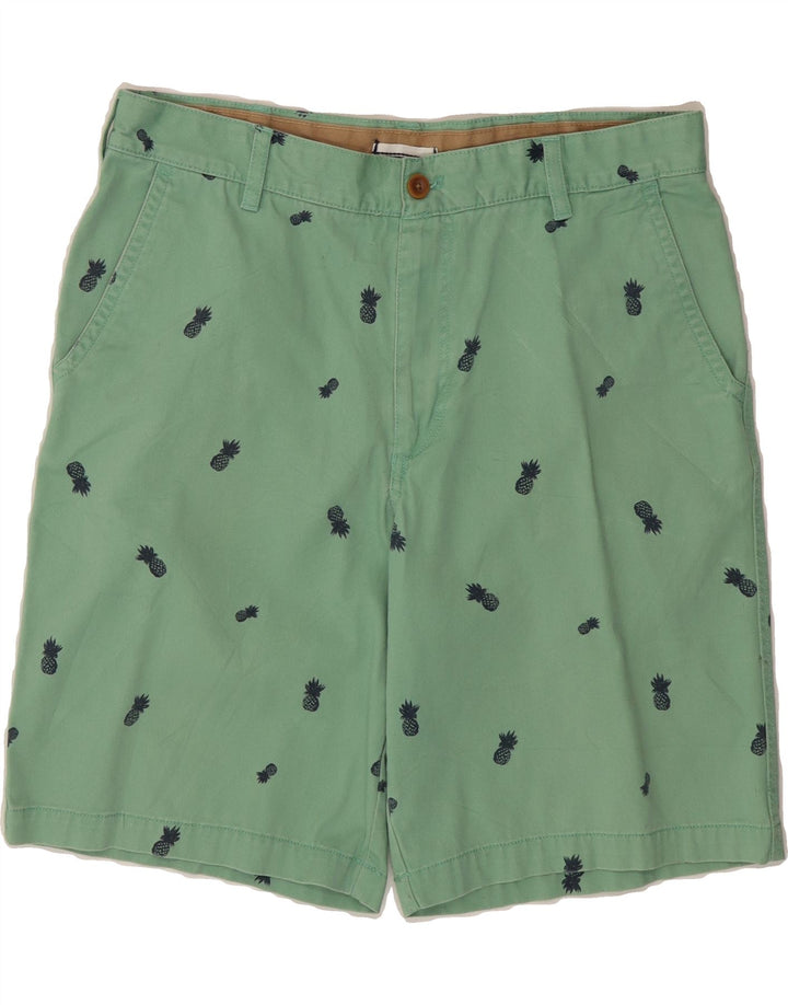 IZOD Mens Abstract Pattern Chino Shorts W36 Large Green Cotton Vintage Izod and Second-Hand Izod from Messina Hembry 