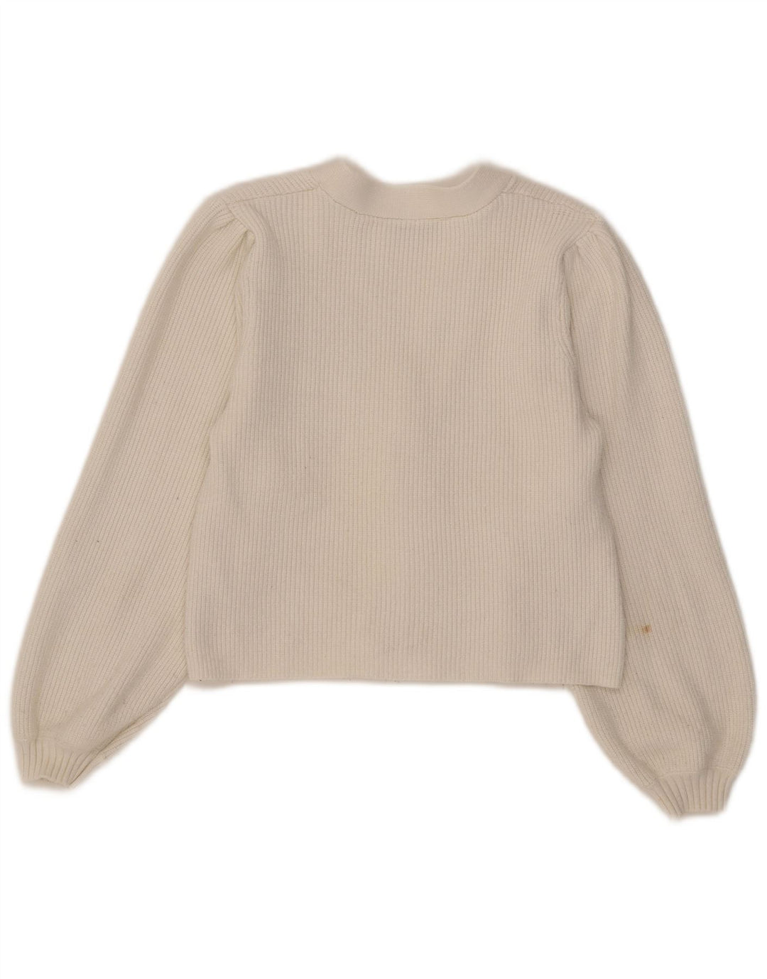 Zara Damen Crop Cardigan Pullover UK 12 Mittelweiße Viskose