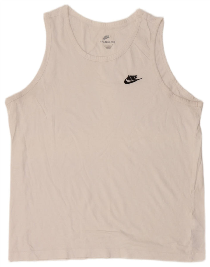 Nike Herren-Trägershirt, groß, aus weißer Baumwolle