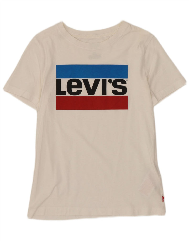 Levi's Jungen-T-Shirt mit Grafik, 11–12 Jahre, weiße Baumwolle
