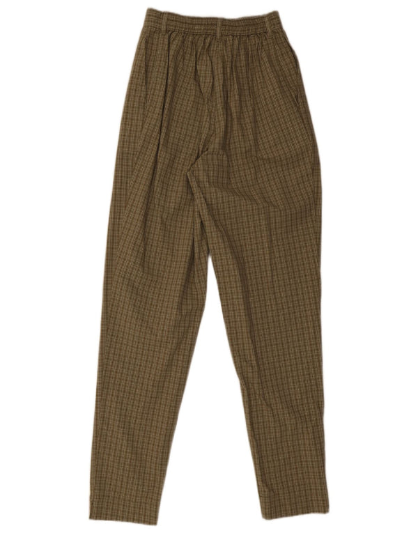 Marks & Spencer Damen Chinohose UK 10 Small W24 L31 Braun kariert