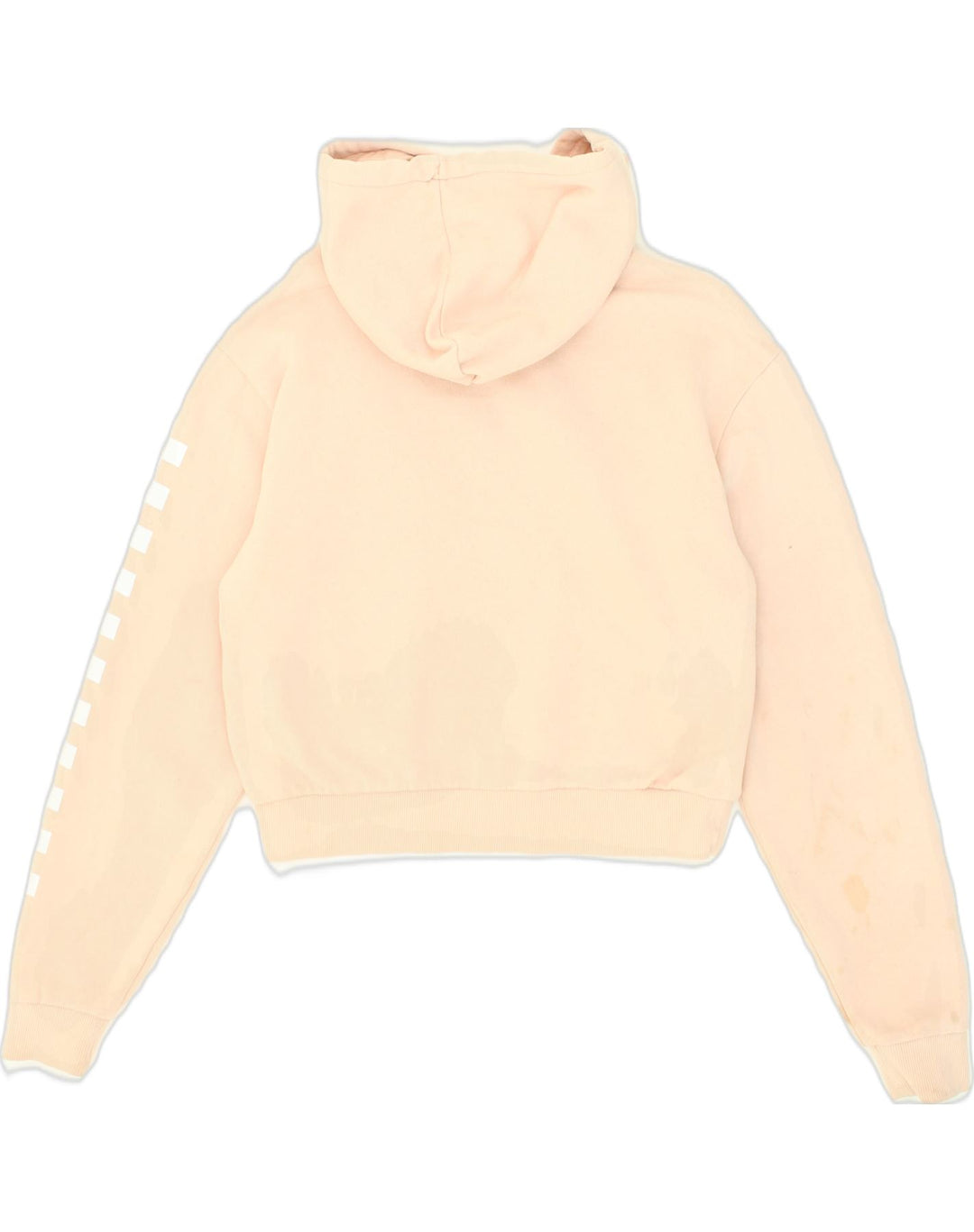 VANS Womens Crop Hoodie Jumper UK 10 Small Beige Cotton | Vintage Vans | Thrift | Second-Hand Vans | Used Clothing | Messina Hembry 