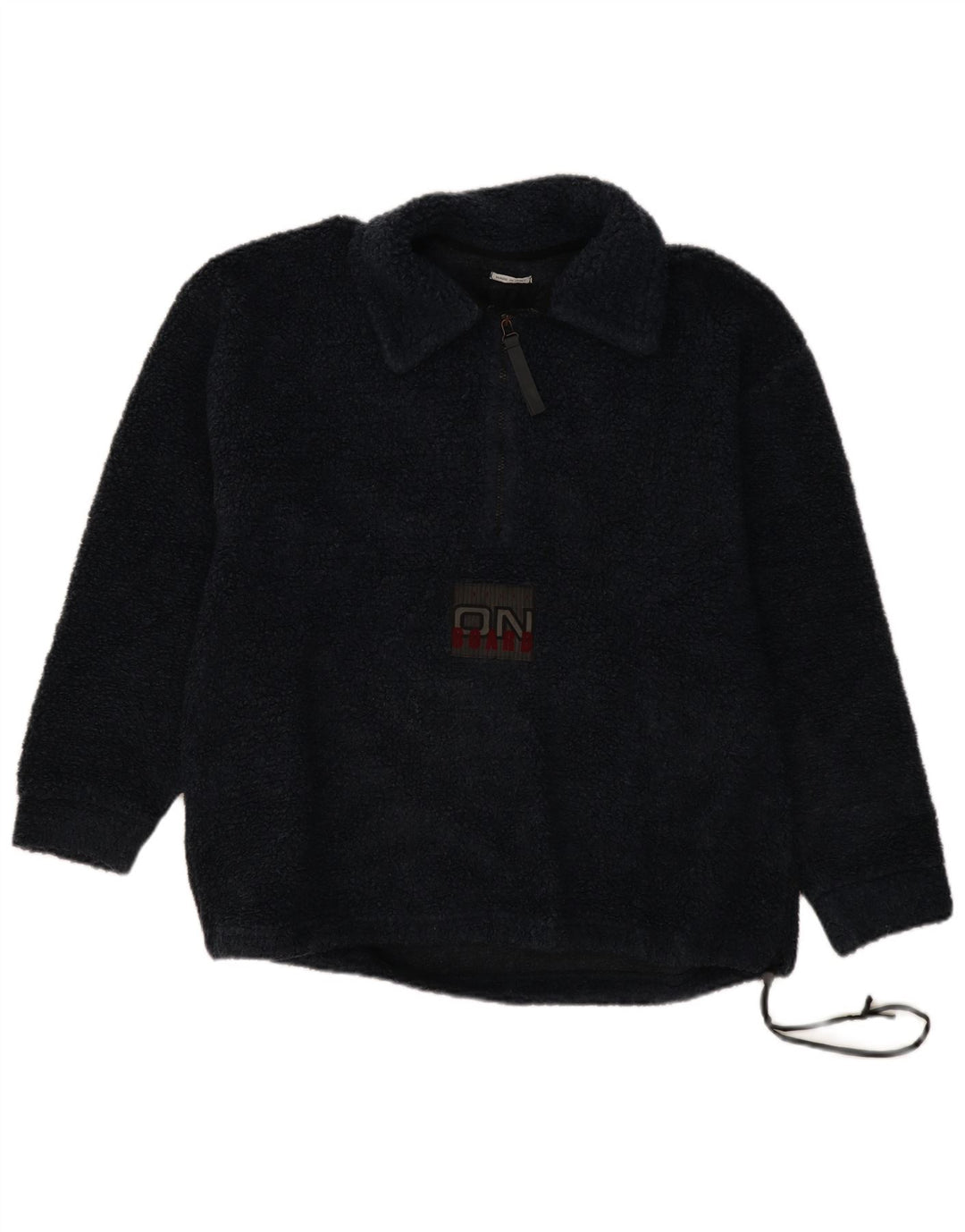 Belfe Herren-Fleecepullover in Übergröße mit grafischem Polokragen, Mittelblau