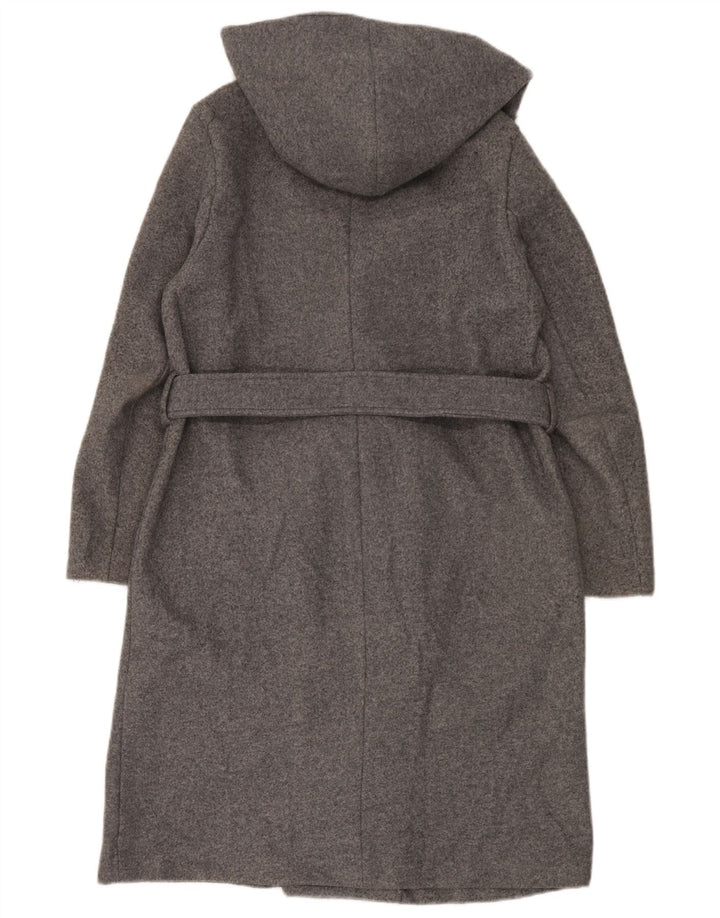 Zara Damen-Übergroßer Mantel mit Kapuze, UK 6, XS, Grau, Polyester