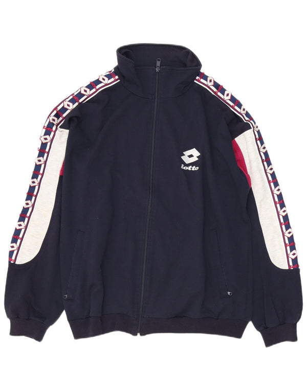 LOTTO Mens Graphic Full Tracksuit UK 40/42 Large  Navy Blue Colourblock
