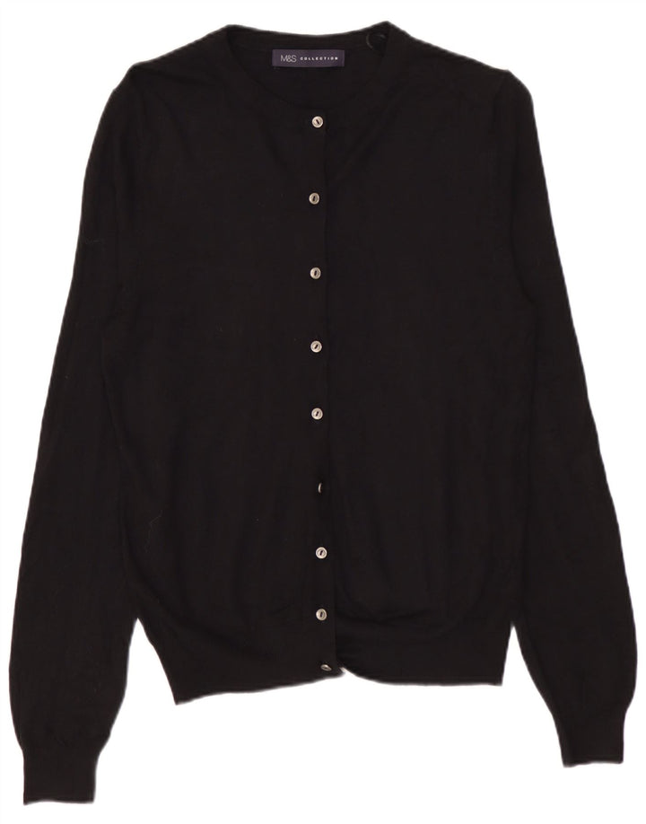 Marks & Spencer Damen-Cardigan-Pullover UK 10 Small Schwarze Viskose
