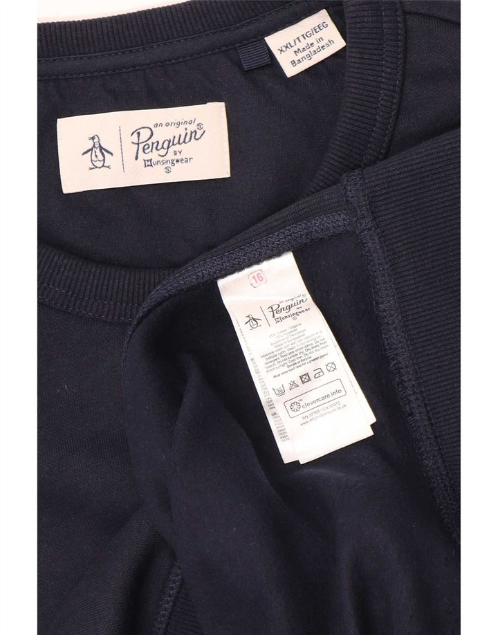 Penguin Herren Sweatshirt Pullover 2XL Marineblau Baumwolle