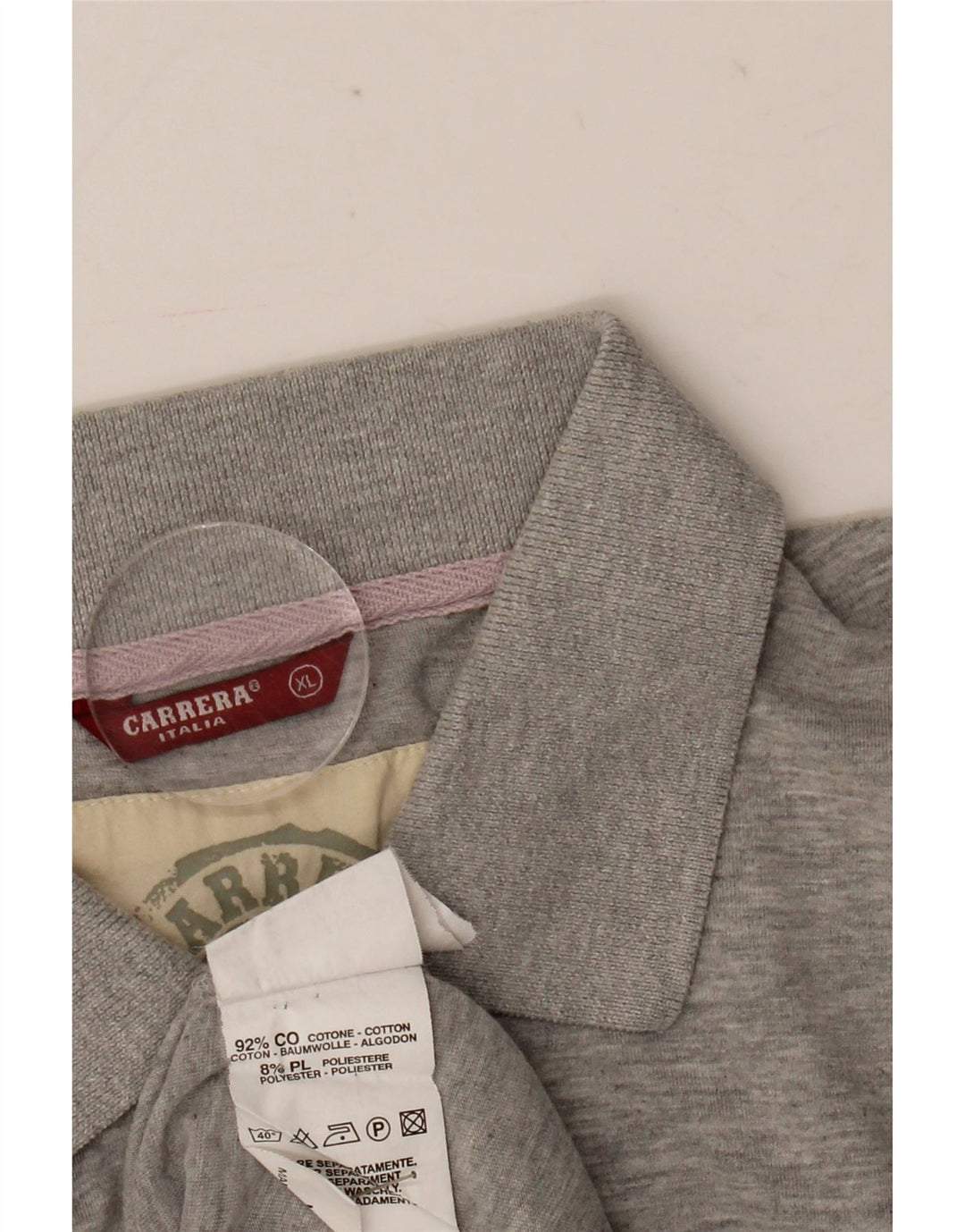 Carrera Herren-Poloshirt mit Grafik, XL, grau meliert, Baumwolle