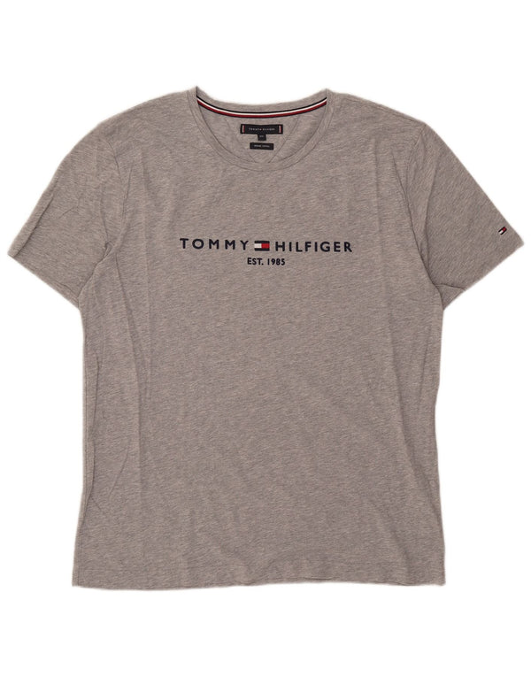 Tommy Hilfiger Herren Grafik T-Shirt Top 2XL Grau Baumwolle