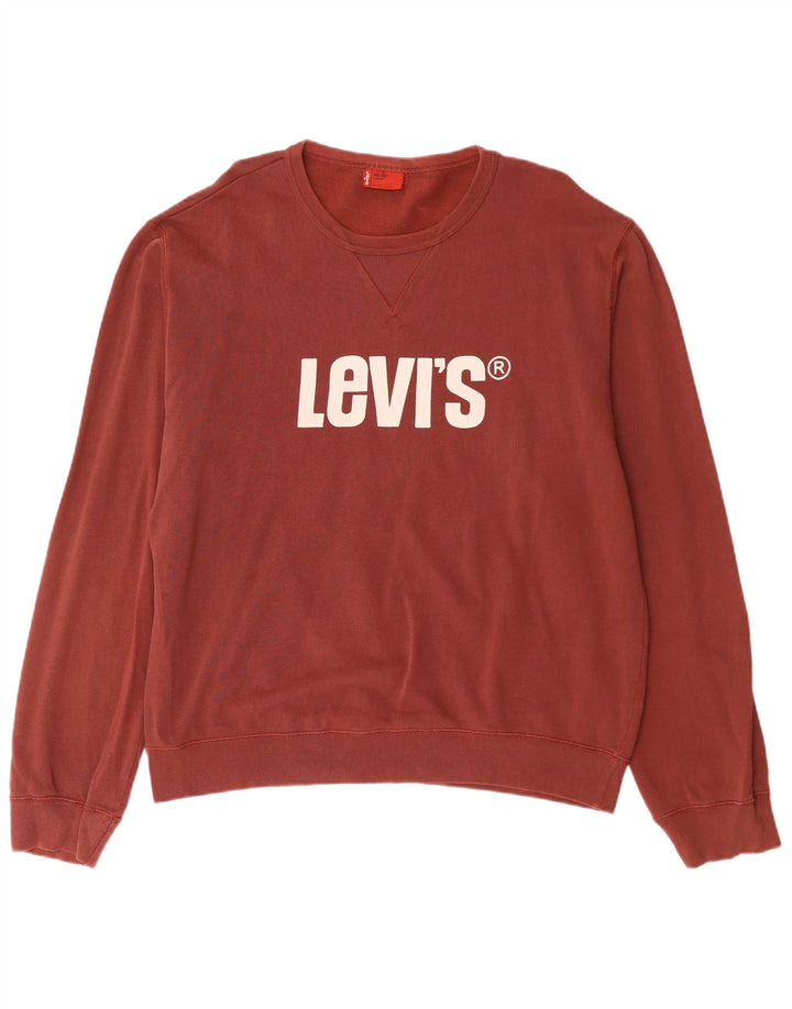 Levi's Herren-Sweatshirt mit Grafik, groß, kastanienbraune Baumwolle