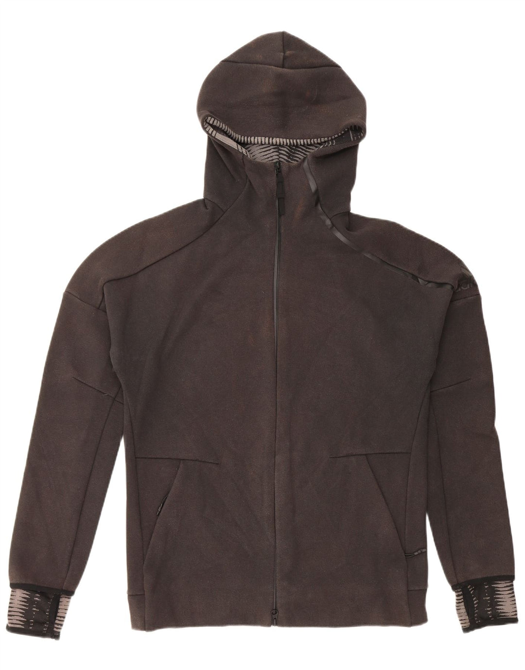 ADIDAS Herren-Kapuzenpullover mit Reißverschluss, mittelschwarz, Baumwolle