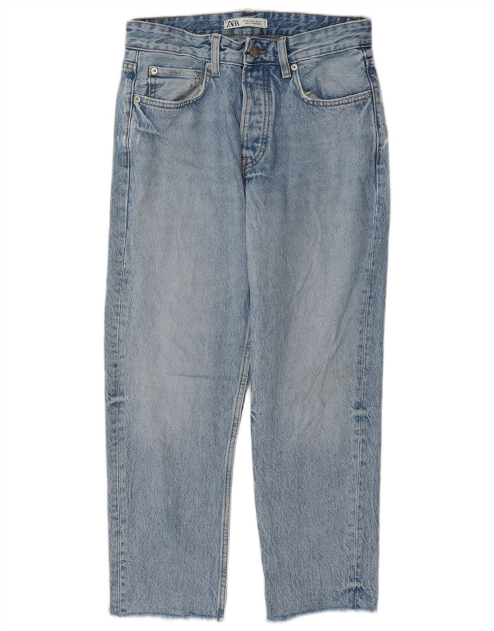 Zara Herren Straight Jeans EU 38 Small W30 L26 Blaue Baumwolle