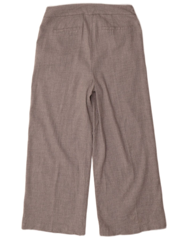 Marks & Spencer Damen-Hose mit weitem Bein, kurz geschnitten, UK 12, M, W32, L26, Grau
