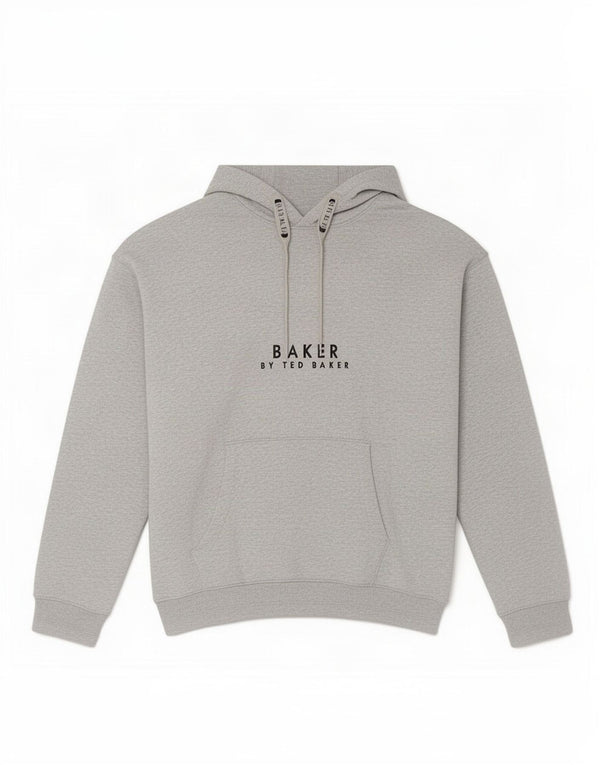 Ted Baker Jungen-Kapuzenpullover mit Grafik, 12–13 Jahre, grau gefleckte Baumwolle
