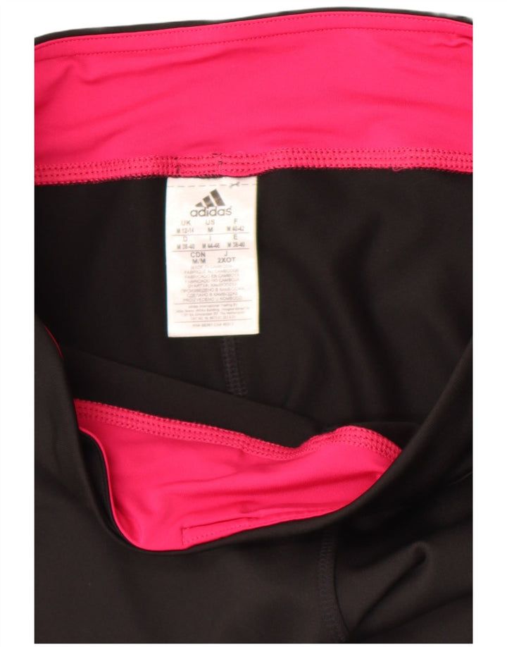 Adidas Damen Climalite Capri Leggings UK 12/14 Medium Schwarz Polyester
