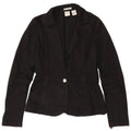 Armani Exchange Damen 1-Knopf-Blazerjacke UK 12 Mittelschwarze Baumwolle