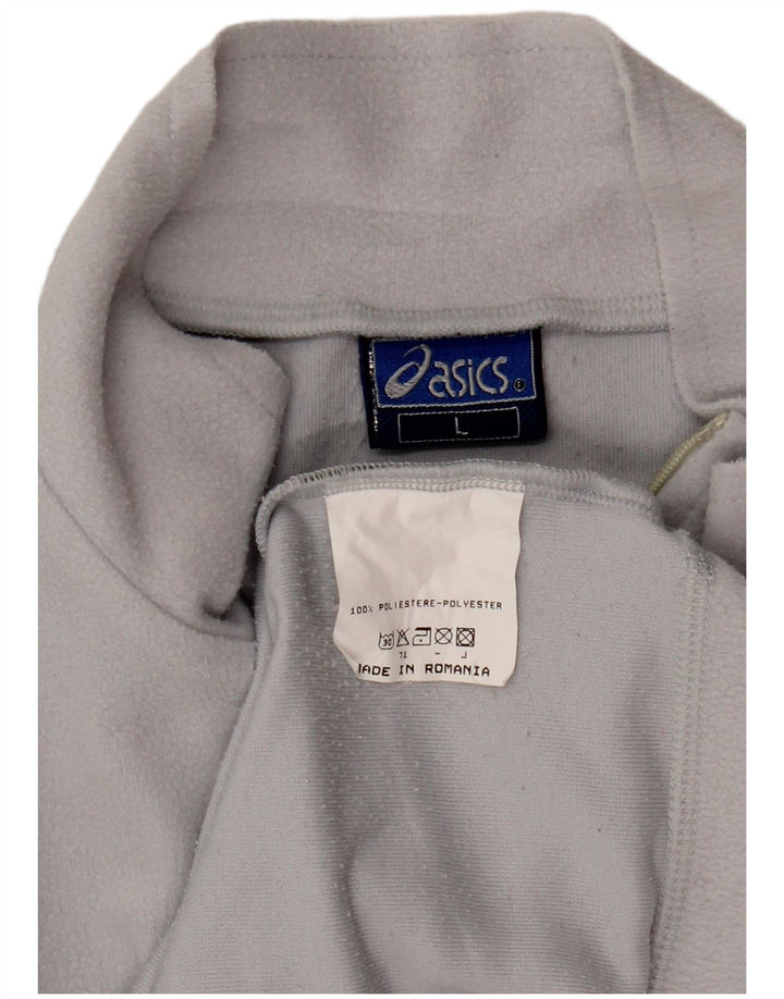 Asics Herren-Fleecepullover mit Reißverschluss am Hals, großes graues Polyester