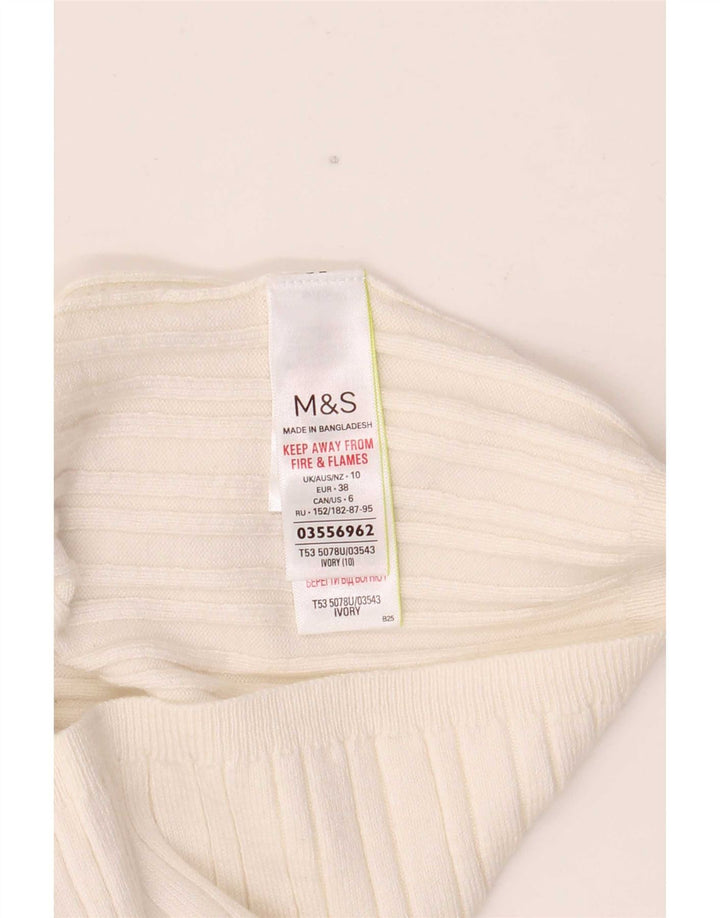 Marks & Spencer Per Una Rollkragenpullover für Damen, Gr. 10, Größe S, Weiß