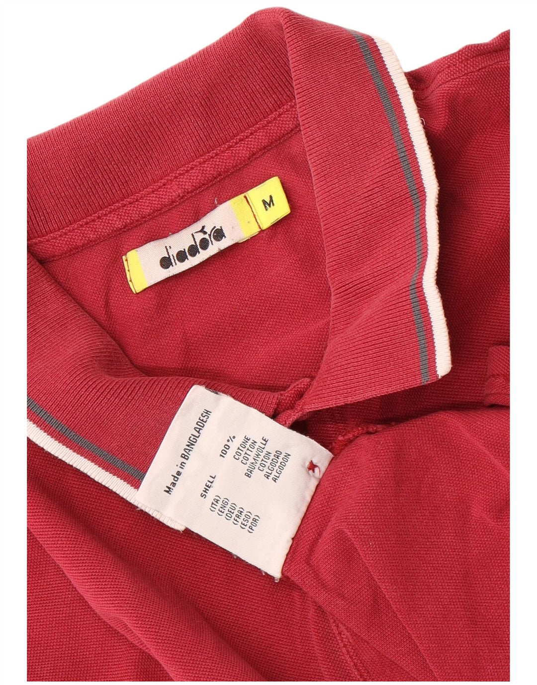DIADORA Herren-Poloshirt, mittelbraun, gestreift, Baumwolle
